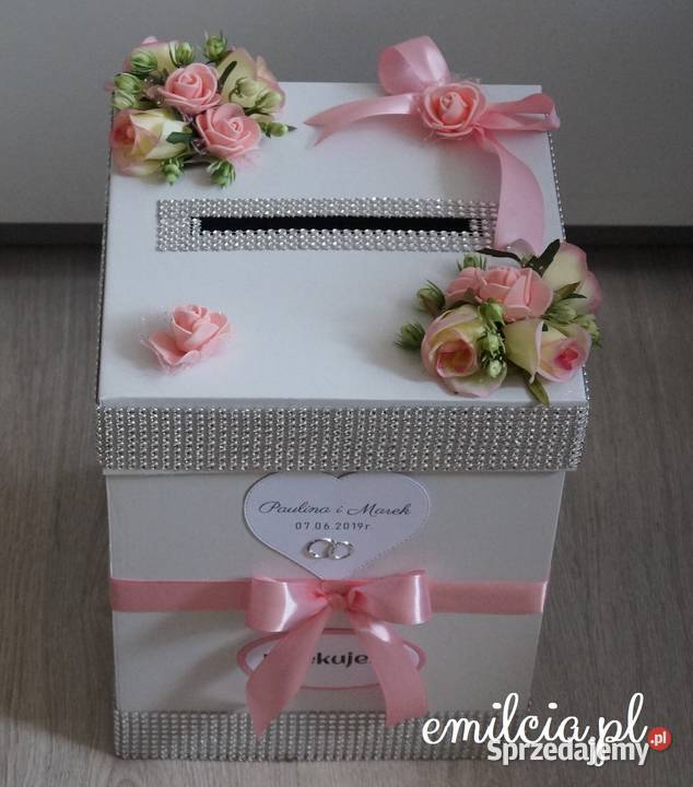 Duże Pudełko na koperty Skarbonka kolor Biel