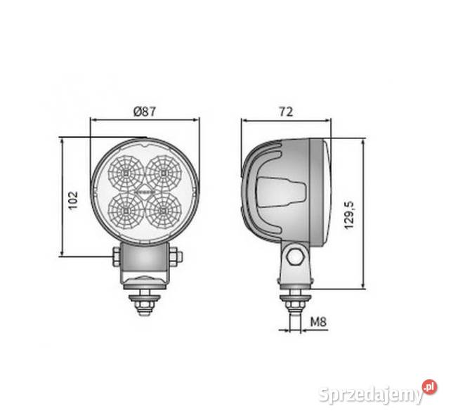 Lampa robocza LED 2000LM rozproszone obrotowa Trzciana