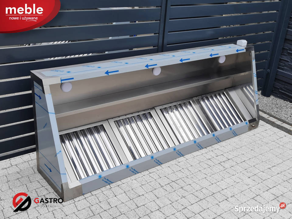 Okap skośny przyścienny spawany z filtrami Ostrów Wielkopolski sprzedam