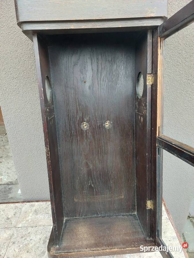 Szafka witrynka ze skrzyni starego zegara ciemna Antyki, Sztuka, Kolekcje Tczew