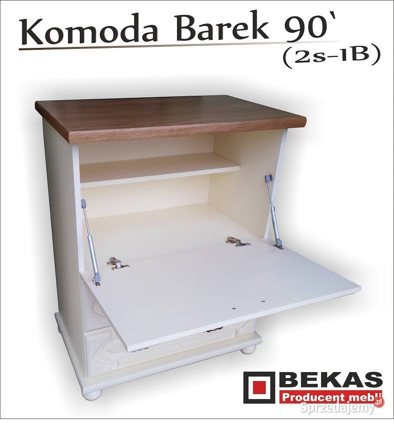 Barek 90 1B2S Orzech Dąb Lakierowany Stylowy 90cm Łódź