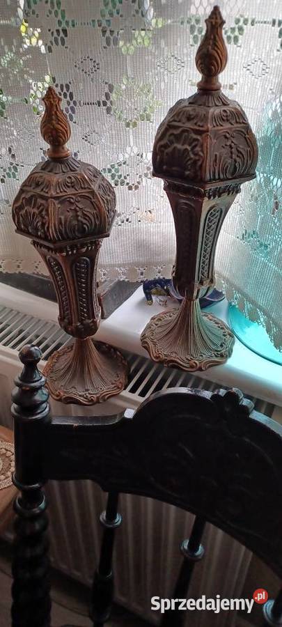 kolekcjonerskie dwa kandelabry kielichy puchary wielkopolskie Poznań