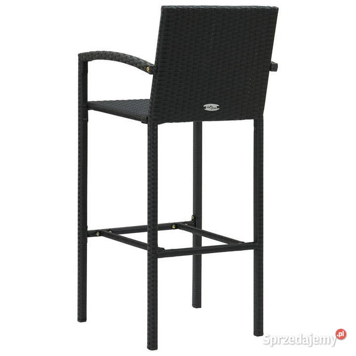 Stołki barowe 4 czarne polirattan WM313455 mazowieckie Warszawa