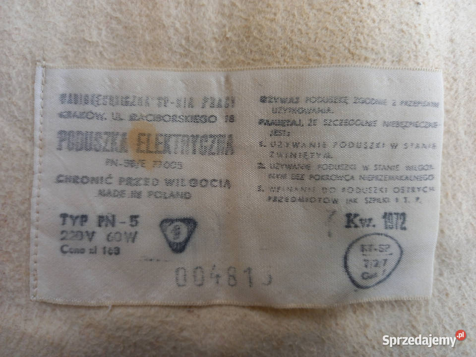Poduszka elektryczna z czasów PRLu Tomaszów Lubelski sprzedam
