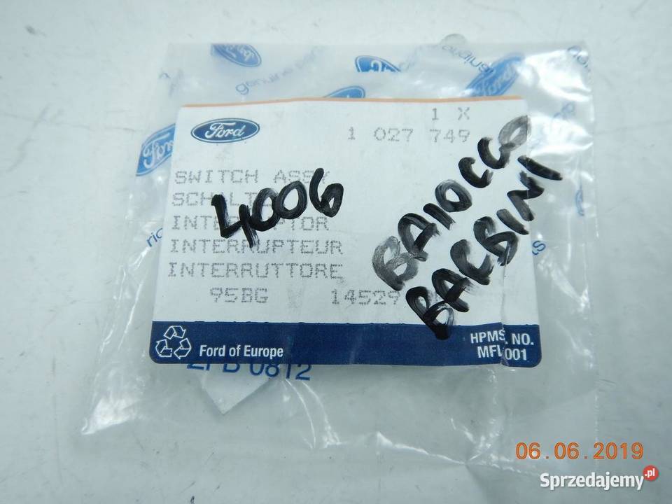 PRZEŁĄCZNIK SZYBY PRZÓD FORD MONDEO 9600 ASO lubelskie