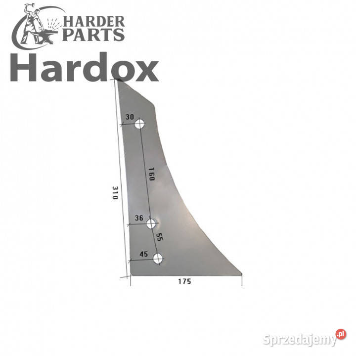 Pierś HARDOX 3450528P WBU2B części do pługa