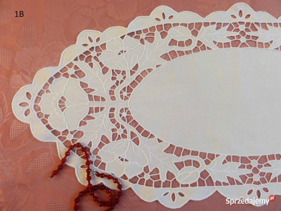 Serwety bieżniki białe haft Richelieu haftowane Lublin