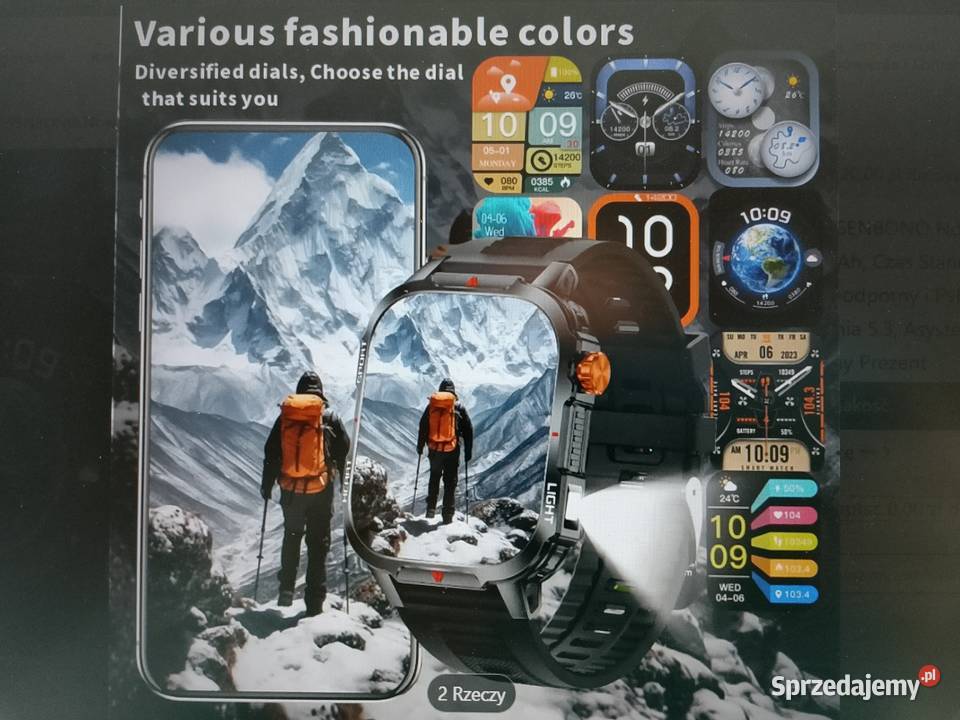 Smartwatch Fitness Tracker czarny z akumulatorem Zgierz