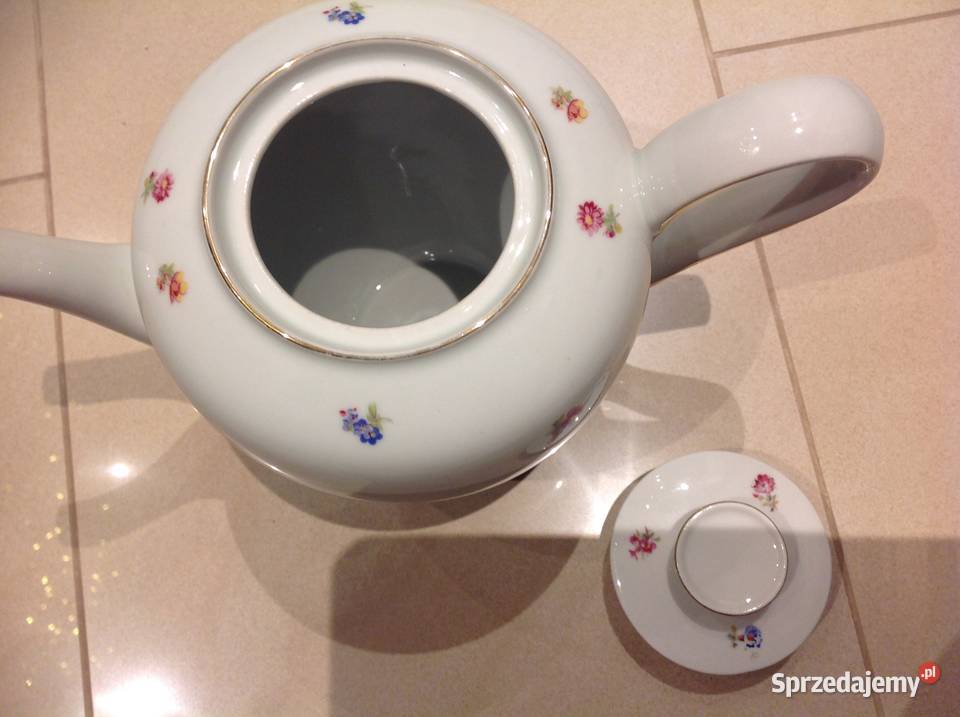 Dzbanek do Herbaty Stara Porcelana Volkstedt biały