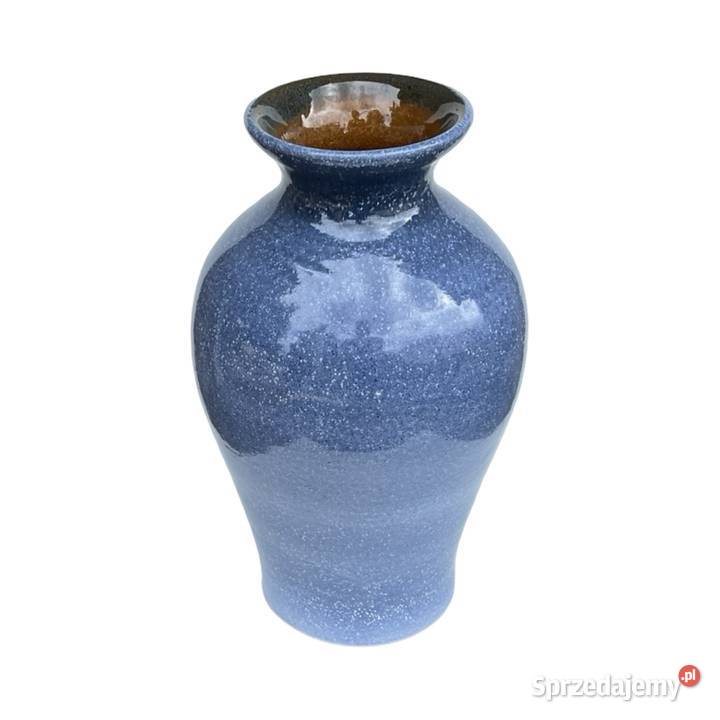 Wazon ceramiczny vintage niebieski szkliwienie Warszawa
