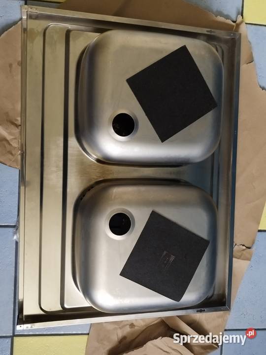 Zlew dwukomorowy metalowy 80 x 60 mazowieckie Warszawa