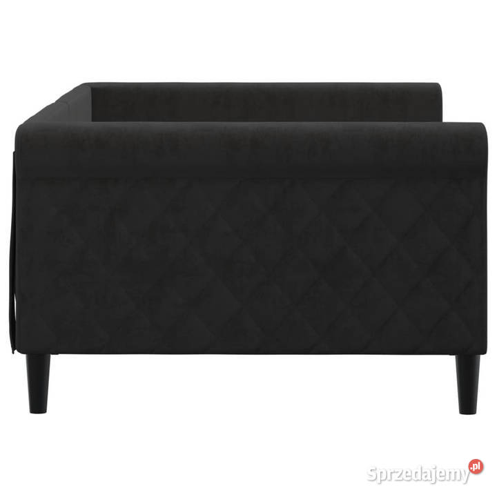 Sofa z funkcją spania czarna obita aksamitem Warszawa
