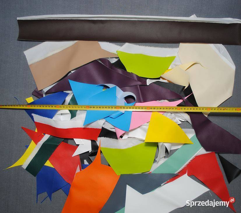 Ścinki z ekoskóry skaj tapicerski skrawki Łętownia