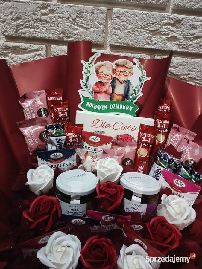 Box ze słodyczy prezent babci i dziadka box z
