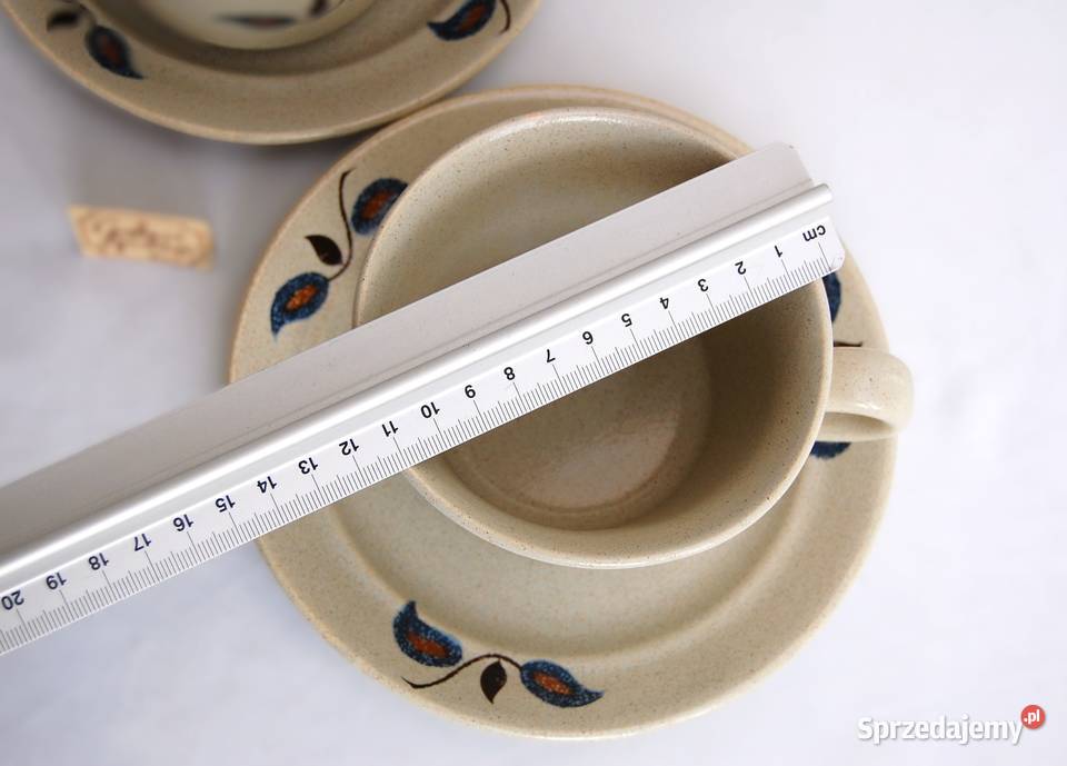 Serwis deserowy talerze filiżanki kamionka Lublin