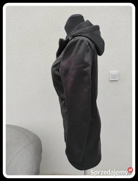 Crivit czarna dłuższa sportowa kurtka z kapturem Płock