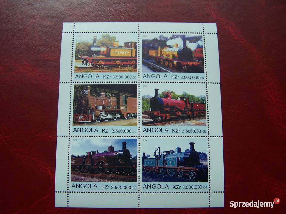 Angola 2000 MNH Pociągi Stare Parowozy 2 sprzedam