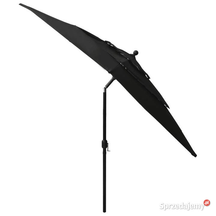 3poziomowy parasol na aluminiowym słupku czarny Pozostałe Warszawa