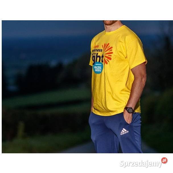 bawełniana koszulka tshirt żółta z napisami r L lubelskie