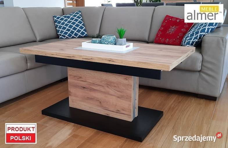 Ławostół L58 Orzech Ecco Czarny Rozkładany Ława Sopot