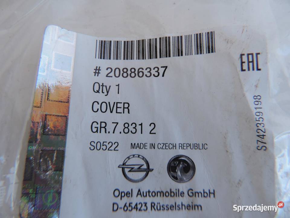 ZAŚLEPKA ZDERZAKA HAKA TYŁ OPEL ASTRA IV J NOWA