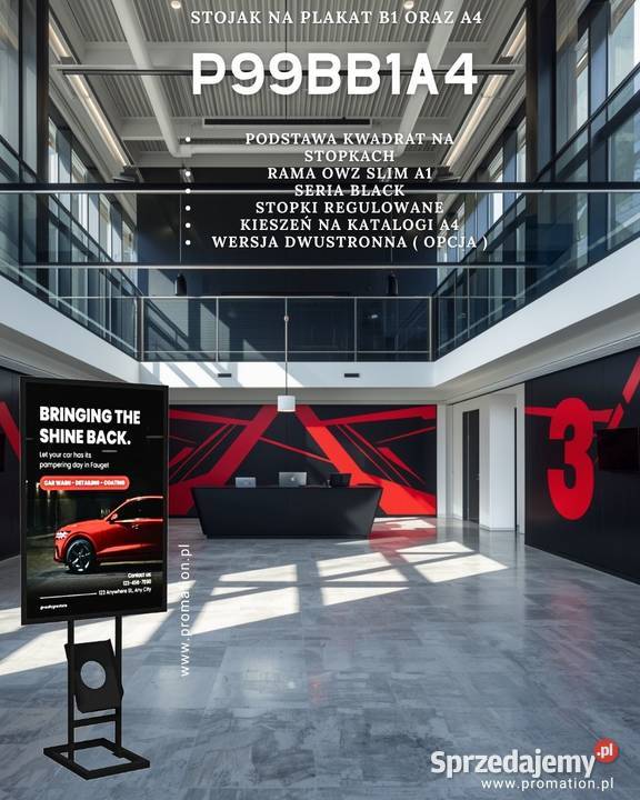 Stojak na plakat B1 i katalogi A4 czarny OWZ Warszawa sprzedam