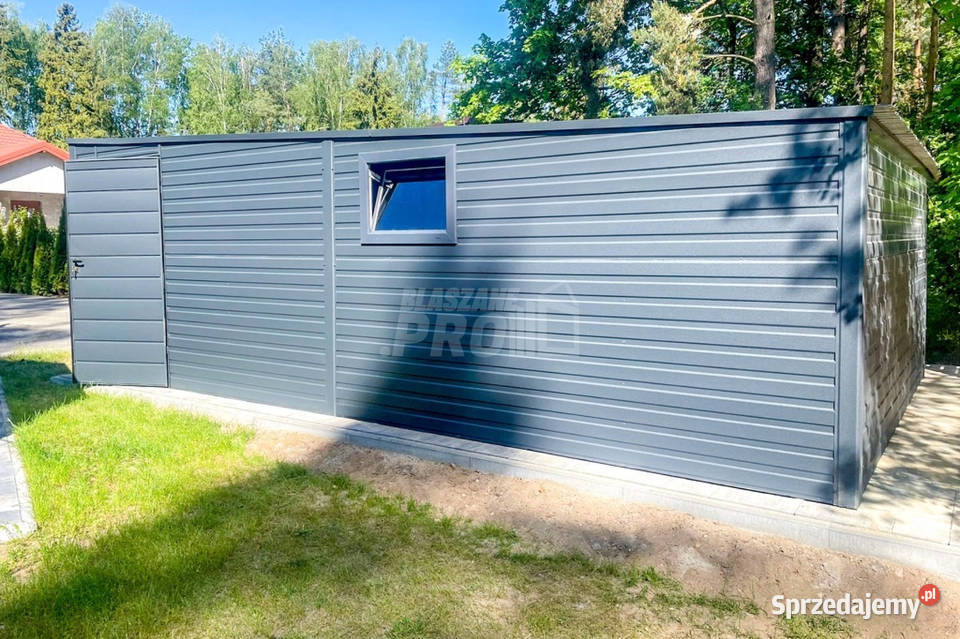 Garaż Blaszany 4x8m Brama Uchylna 2x Okno Drzwi łódzkie Bełchatów