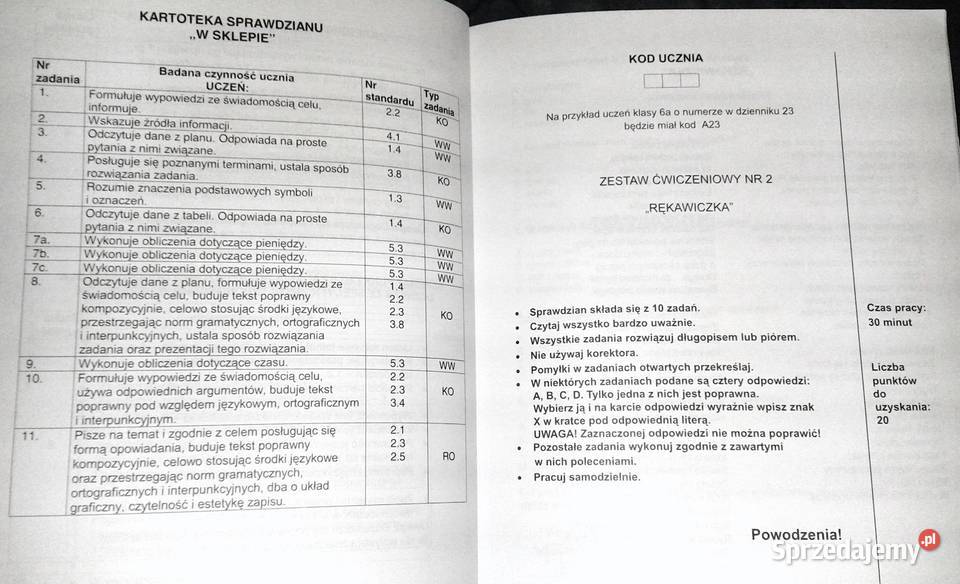 Sprawdzian szkole podstawowej Bartosz Rutkowski miękka Chełm