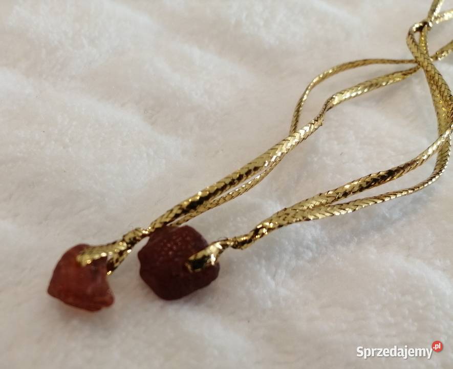 Zestaw dwóch bursztynów na sznurkach 8x85mm x 2 Czeladź