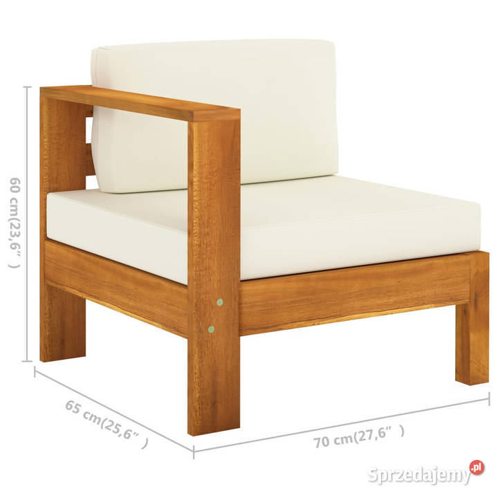 4osobowa sofa ogrodowa z kremowymi poduszkami mazowieckie Warszawa