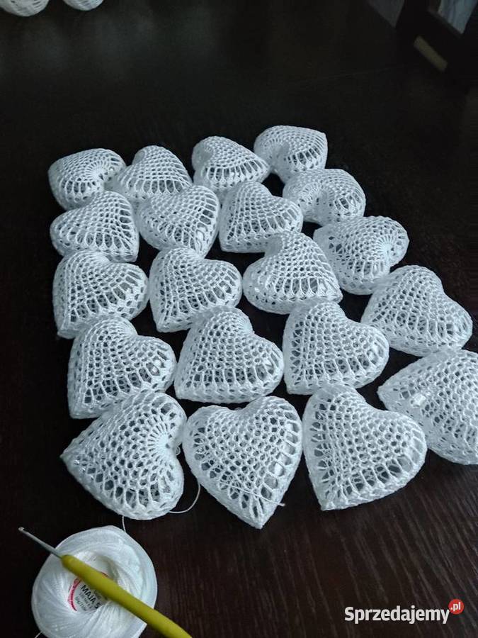 Serca szydelkowe zawieszki Dębica sprzedam