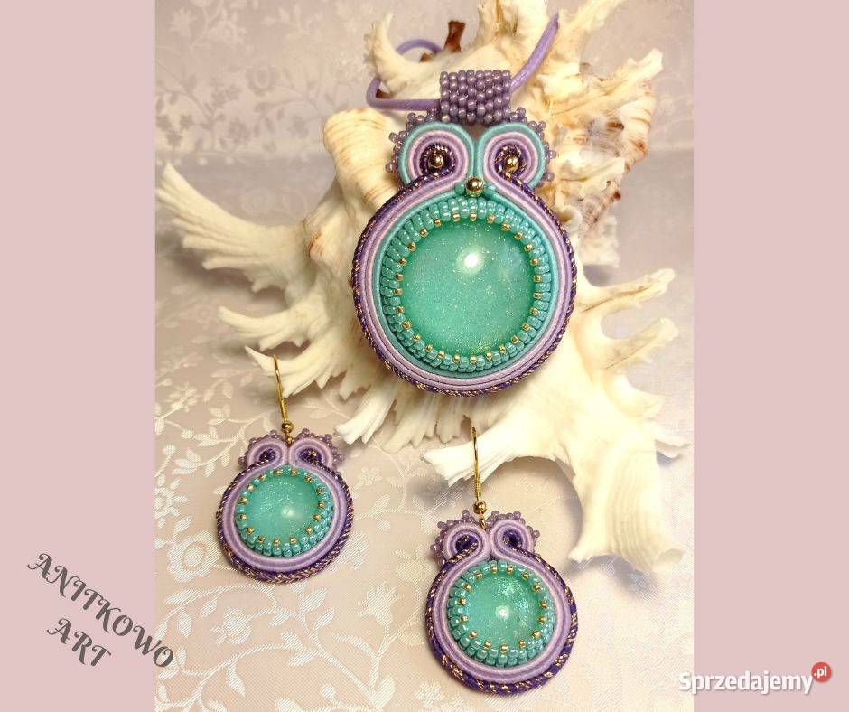 KOMPLET Z ŻYWICĄ zielonkawofioletowy SUTASZ wielkopolskie sprzedam