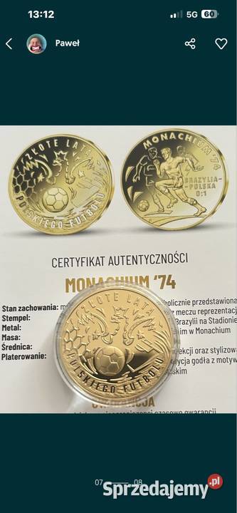 Kolekcjonerskie wydanie medali platerowanych mazowieckie Warszawa