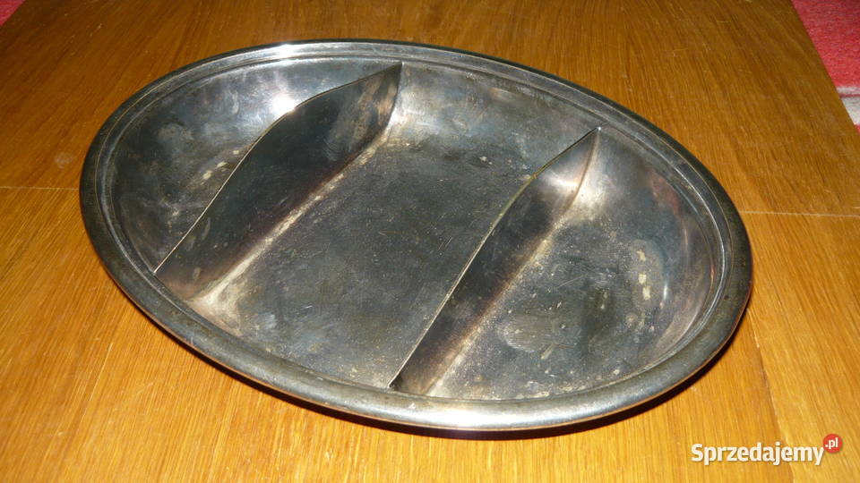 Tacka talerz patera posrebrzana dzielona z Sokółka