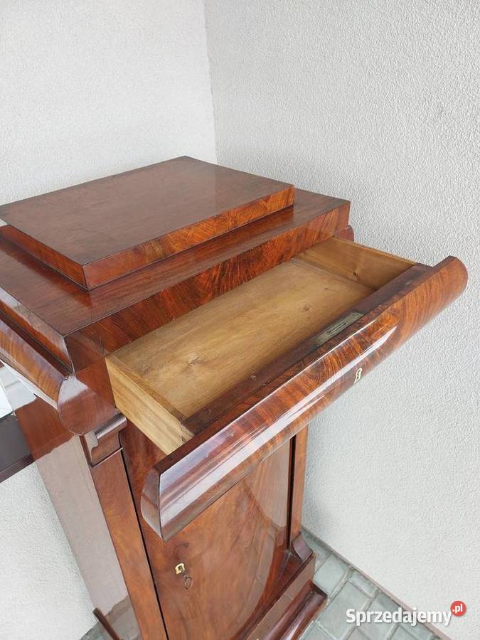 Stary słupek cylindryczny szafka biedermeier Tczew