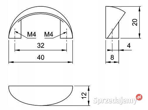 Uchwyt Meblowy U 32 mm Metal Chrom sprzedam