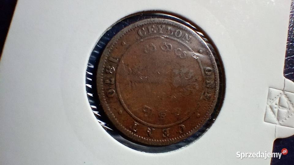 Stare monety 1 cent 1870 Cejlon Lesko