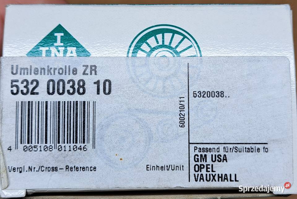 INA 532003810 ROLKA PASKA ROZRZĄDU ASTRA F G dolnośląskie Mielęcin