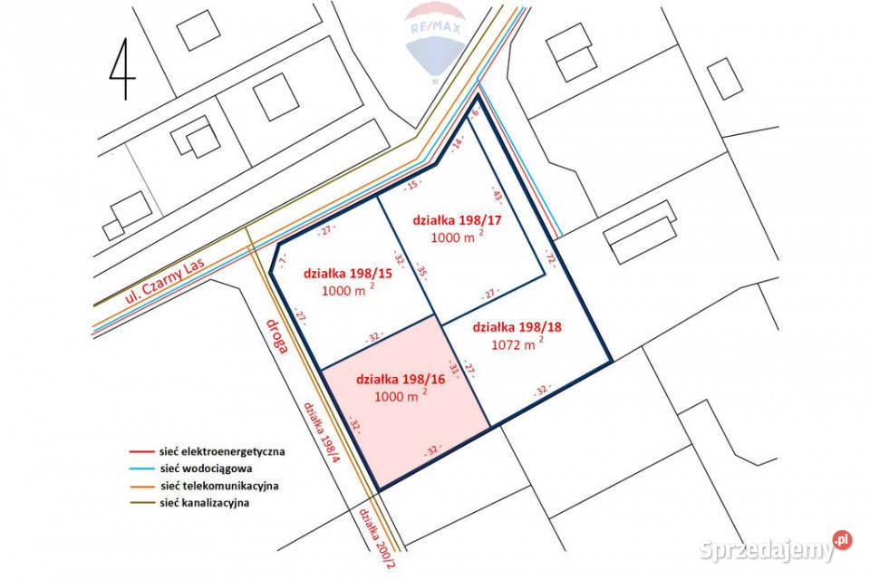 Działka 1000 m MPZP Kajetany gm Nadarzyn 32m Sprzedaż