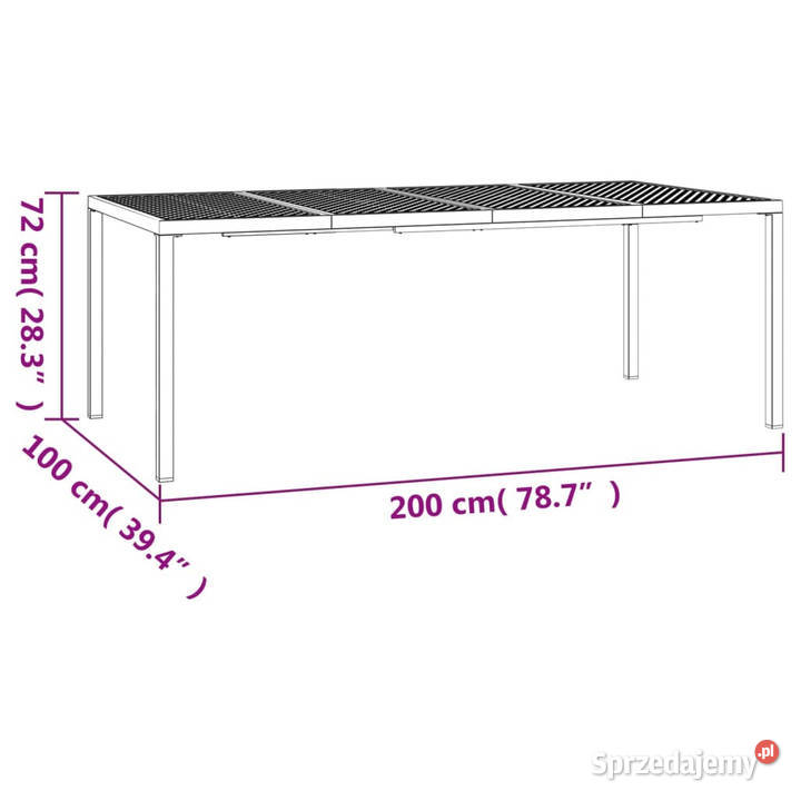 Stół ogrodowy antracytowy 200x100x72 stal mazowieckie Warszawa sprzedam