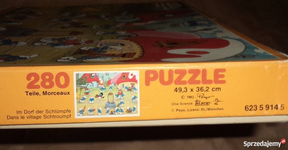 old Puzzle Ravensburger 1983 Smerfy Smurfs podkarpackie
