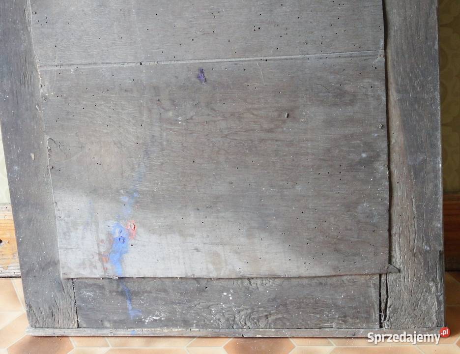 Lustro w drewnianej oprawie PRL do renowacji Mińsk Mazowiecki