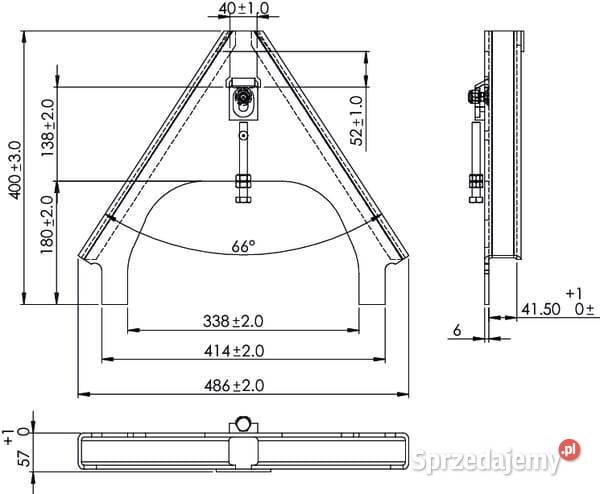 Trójkąt zaczepowy maszyna TUZ 19 mm TL150680 Do maszyn uprawowych Kamionna