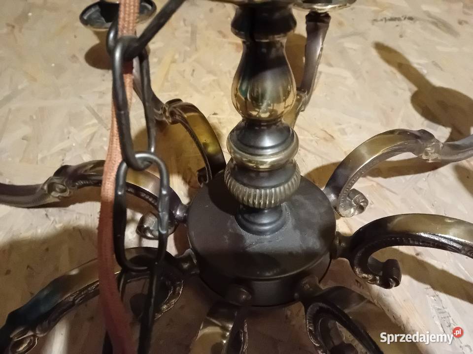Żyrandol świecznikowy 8ramienny styl retro antyk Antyki Szczecin