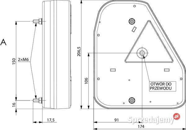 Lampa tylna zespolona lewa 1224V LA45008 Kamionna