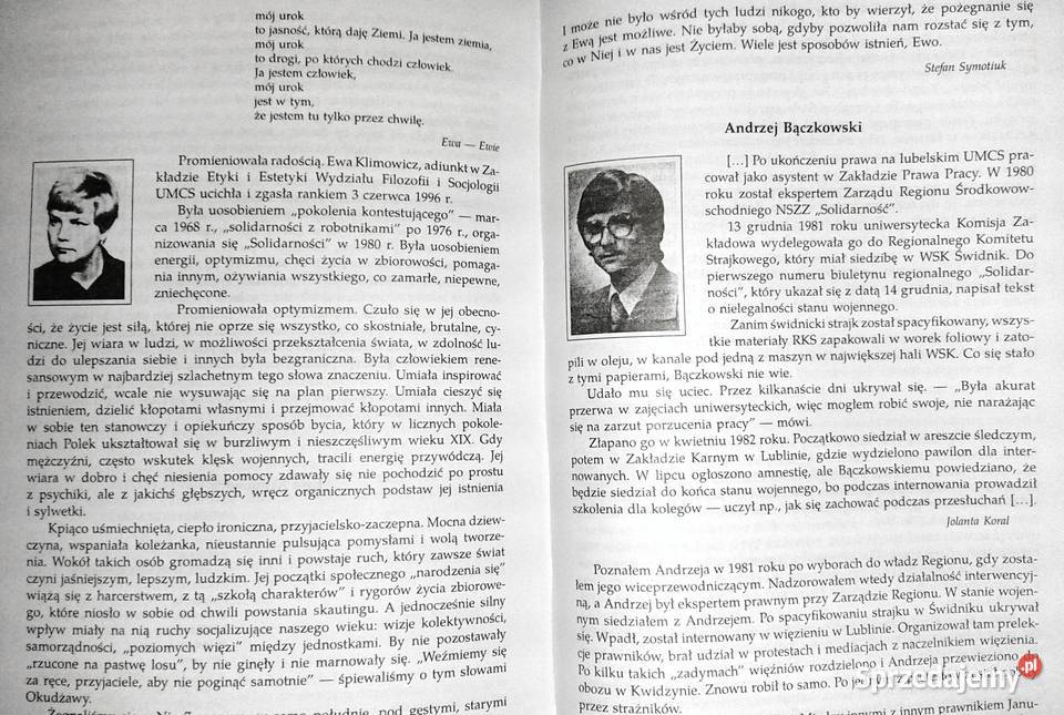 Solidarność UMCS 19802005 MJędrych J Kaczor lubelskie Chełm sprzedam