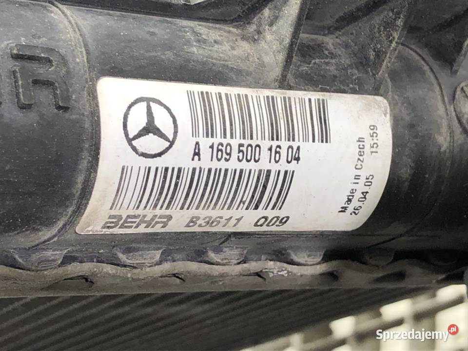 CHŁODNICA WODY MERCEDES W169 20 109 A1695000703 osobowe