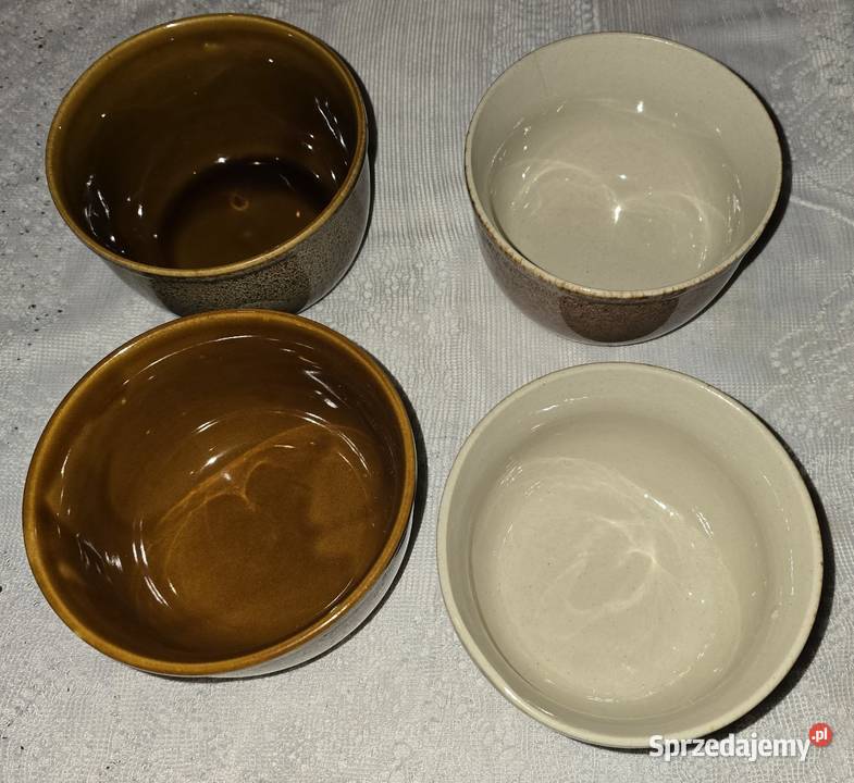 Miseczki Mirostowice 4 sztuki ceramika PRL Sosnowiec