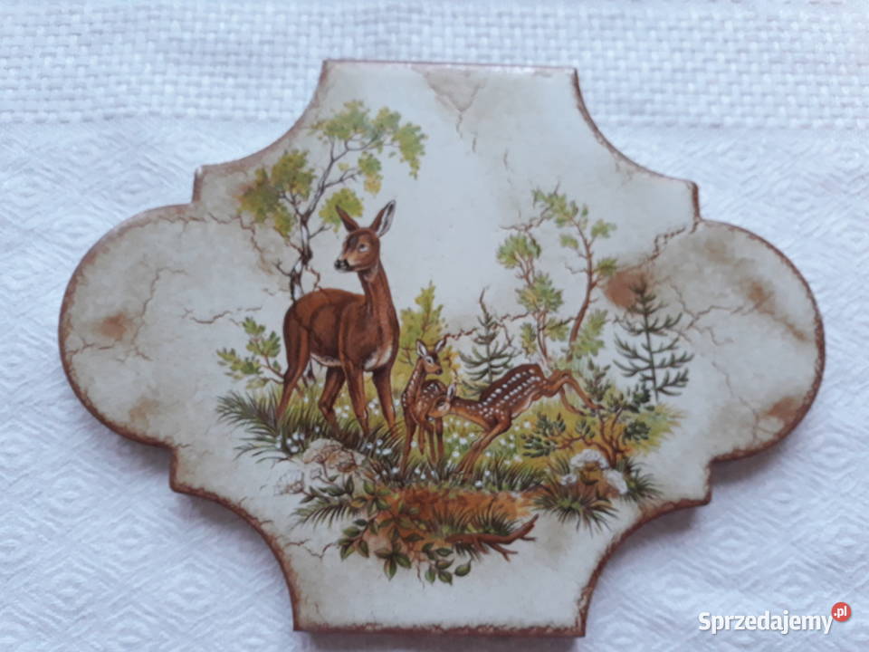 Plakietka kafel ceramiczna ozdoba sarenka sarny Ceramika i szkło Gdańsk sprzedam