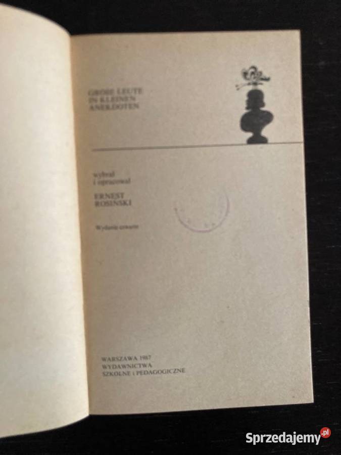 Grosse Leute in kleinen Anekdoten oprac Ernest Proza i poezja Elbląg